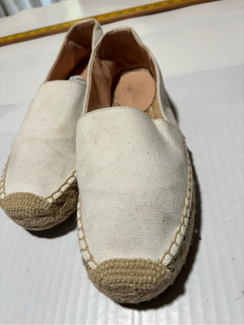 J. Crew White Canvas Espadrille Flats